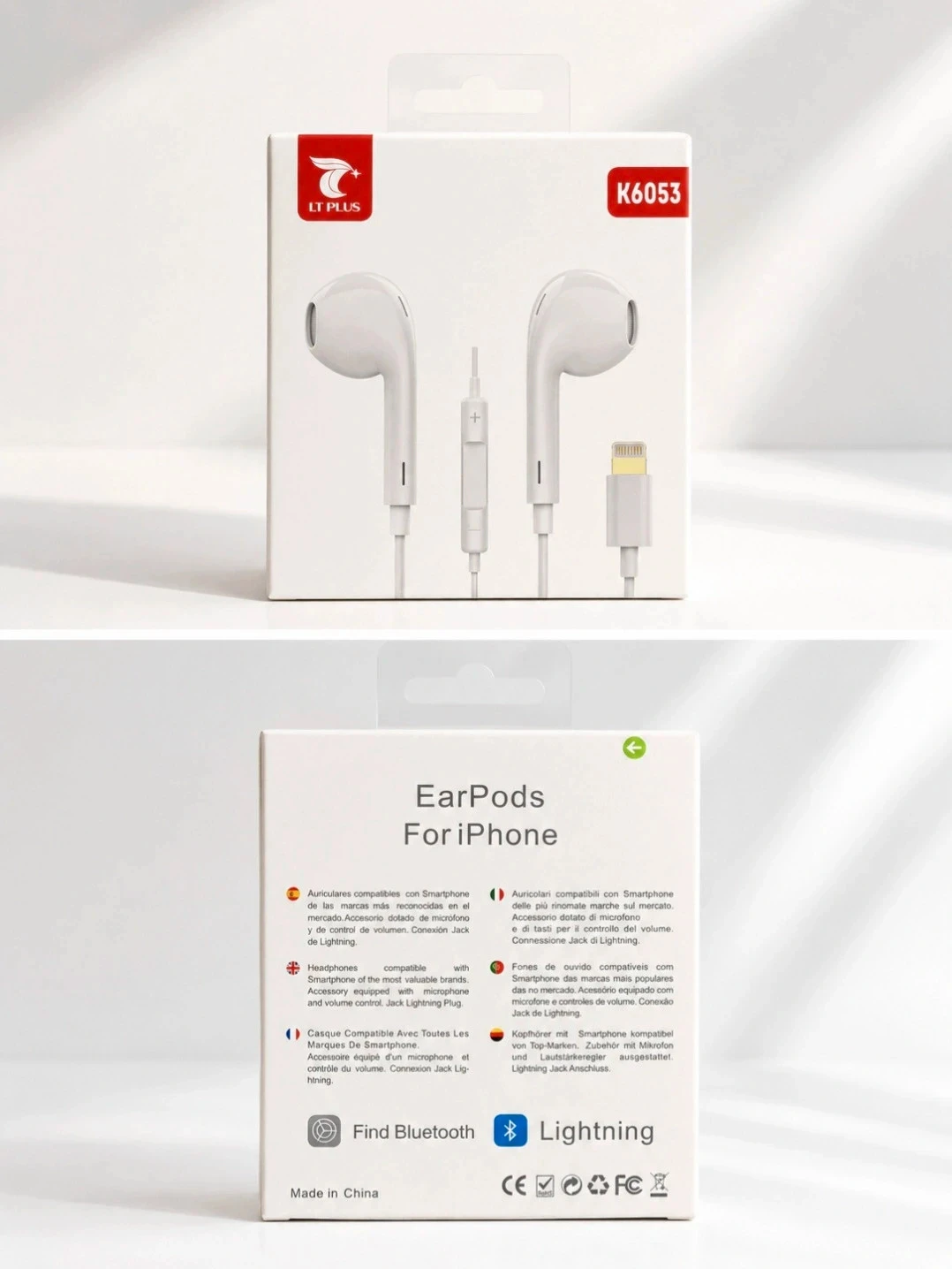 Écouteurs filaires compatibles iPhone avec connecteur Lightning